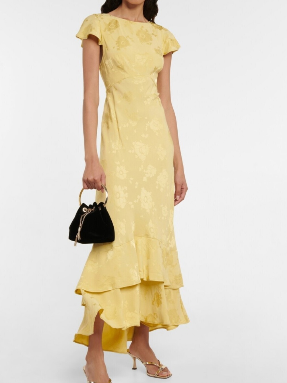 Lovely floral jacquard flowing dress
